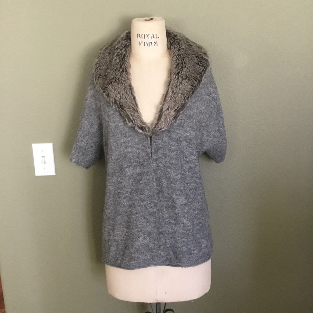 Chico’s Faux Fur Collar Lillian Sweater